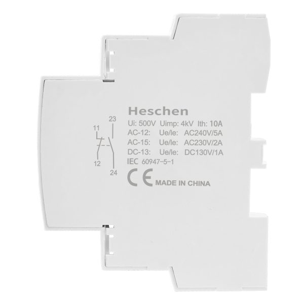Heschen Auxiliary Contact for AC Contactors AS11/AS02/AS20 1NO+1NC/2NC/2NO 500V 50/60Hz Side Mounted - Image 3