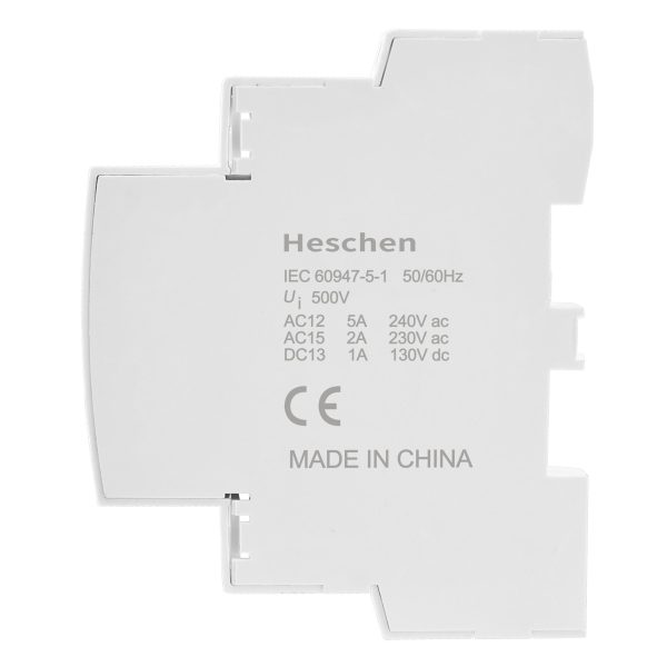 Heschen Auxiliary Contact for AC Contactors AS11/AS02/AS20 1NO+1NC/2NC/2NO 500V 50/60Hz Side Mounted - Image 4