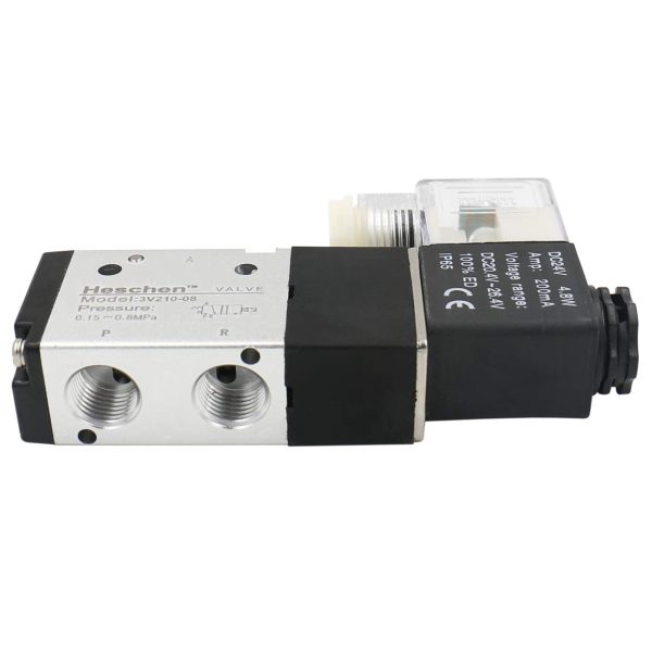 Heschen Electrical Pneumatic Solenoid Valve 3V210-08 12 VDC/24 VDC/110 VAC/220 VAC PT1/4 3/2 Way CE - Image 3
