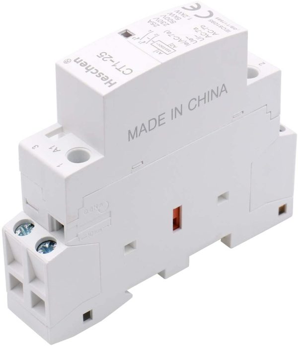 Household AC Contactor CT1-25 2 Pole 2 Normally Open 220V/230V Coil Voltage 35 mm DIN Rail Mount - Image 2