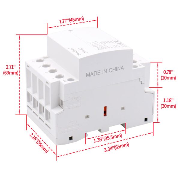 Household AC Contactor CT1-63 4 Pole Four Normally Open 220V/240V Coil Voltage 35 mm DIN Rail Mount - Image 5