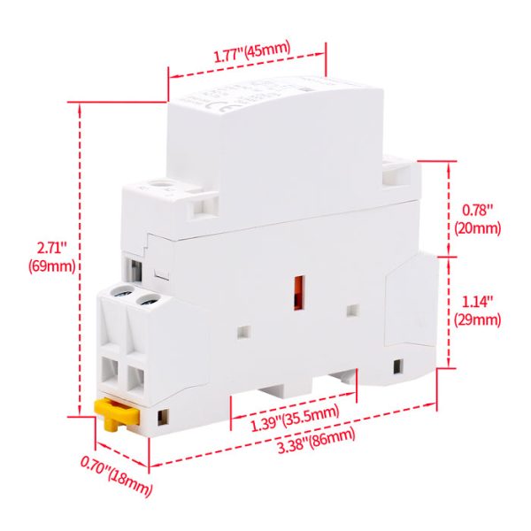 Household AC Contactor HS1-25 Ie 25A 2 Pole 1NO 1NC 12V Coil Voltage 35 mm DIN Rail Mount - Image 6