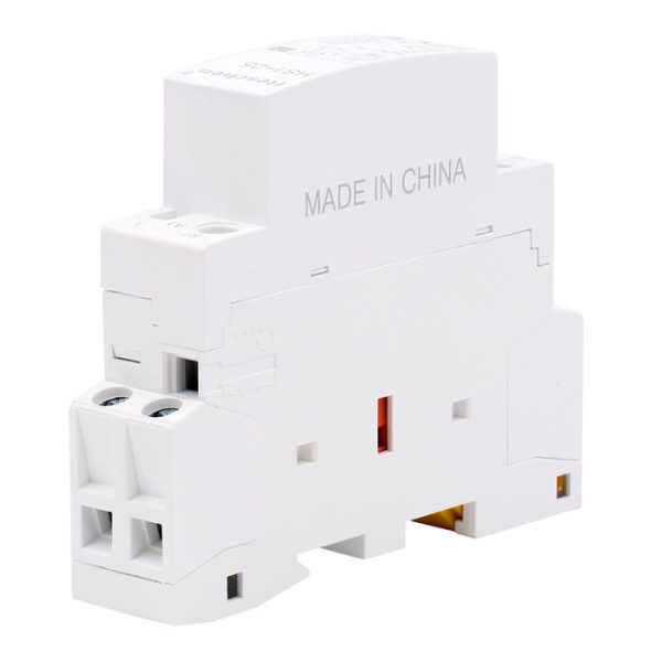Household AC Contactor HS1-25 Ie 25A 2 Pole 1NO 1NC 12V Coil Voltage 35 mm DIN Rail Mount - Image 2