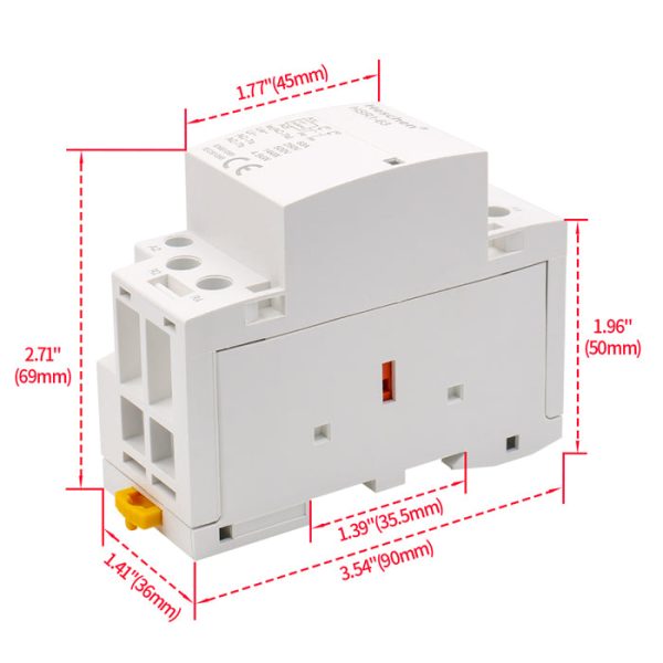 Household AC Contactor HSR1-63 2 Pole Two Normally Closed 220V230V Coil Voltage 35mm DIN Rail Mount - Image 5